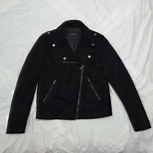 Banana Republic Dark Leather Jacket with Silver Accents
